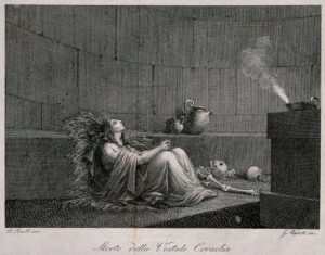 Cornelia, the Vestal Virgin, entombed alive