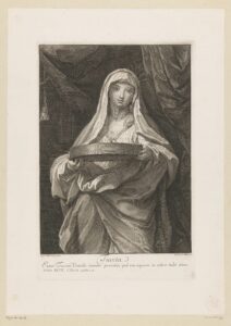 Vestal virgin Tuccia carries water in a sieve Tuccia